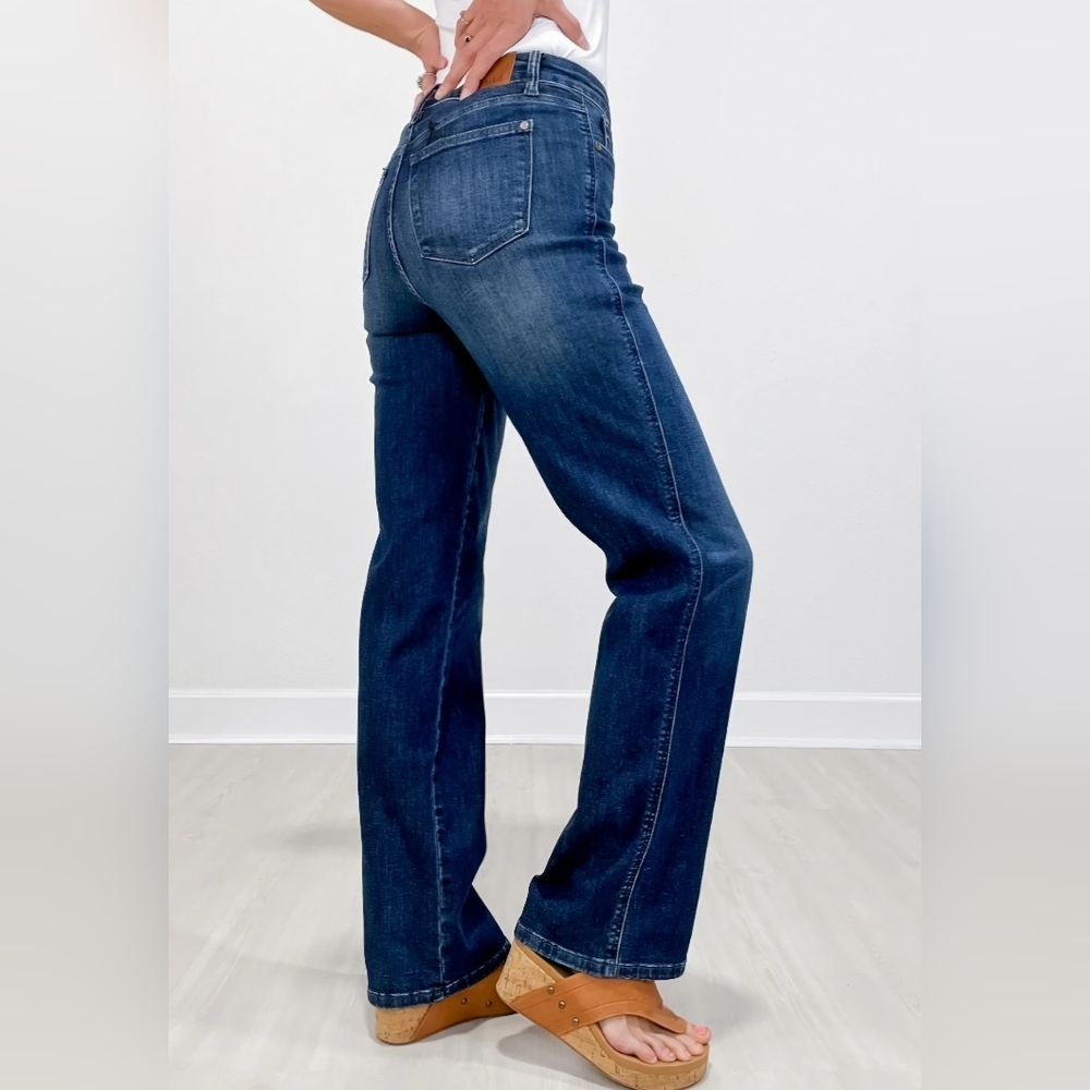 Judy Blue MR Tummy Control Classic Dark Wash Straight Fit Jeans Various NEW - Picture 9 of 16